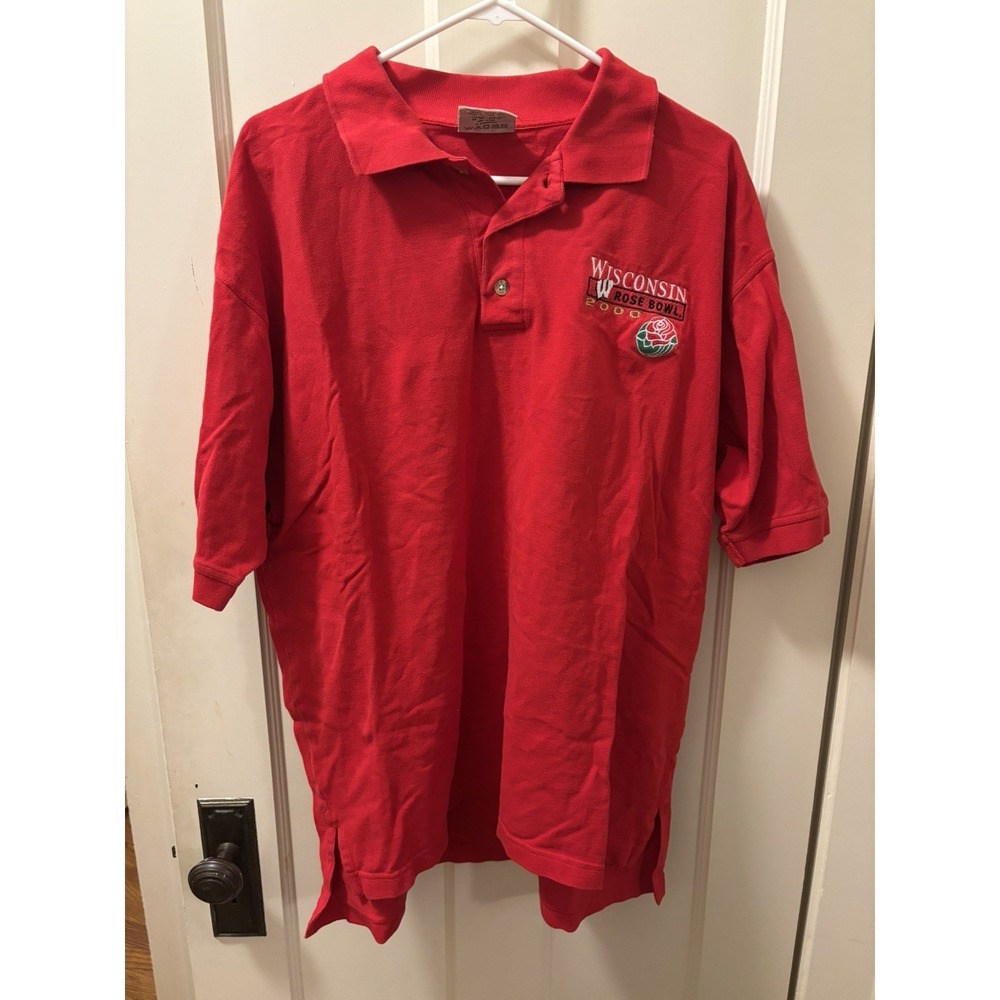 VTG University Wisconsin 2000 Rose Bowl Embroidered Crewneck Mens LG Polo